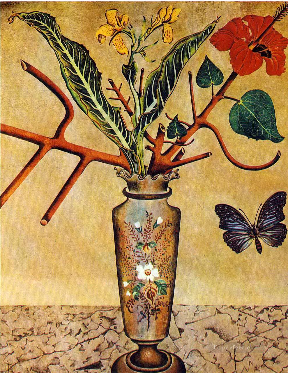 Flowers and Butterfly Dadaism Oil Paintings
